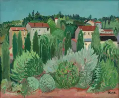 Józef Hecht, Kompozycja pejzażowa, ok. 1928, olej, płótno