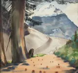 Rafał Malczewski, Mount Lefroy w Kanadzie, lata 40. XX w., akwarela, papier