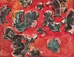 Alfred Lenica, Bez tytułu, 1967, technika mieszana, papier