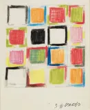 Stefan Gierowski, Bez tytułu, kredka, ołówek, papier