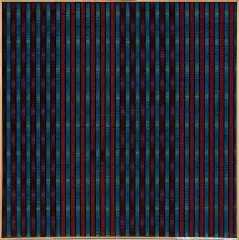 Andrzej Bator, Rytm III - niebiesko - czerwony, 1993, akryl, płótno