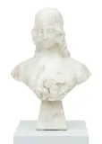 Autor Nieokreślony, Popiersie kobiety z kwiatami, XIX/XX w., marmur