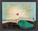 Władysław Hasior, Napad na świt, 1981 (Atak na świt), asamblaż, olej, płyta pilśniowa