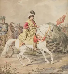 Józef Brodowski, Juliusz Kossak jako Jan III Sobieski, ok. 1860-1880, akwarela, papier