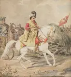 Józef Brodowski, Juliusz Kossak jako Jan III Sobieski, ok. 1860-1880, akwarela, papier