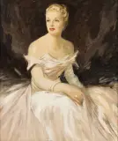 Portret kobiety w wieczorowej sukni by Stefan Juliusz Norblin de la Gourdaine, olej, płótno, sold Oct 2025