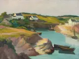 Władysław Ślewiński, Mały port w Doëlan, ok. 1916, olej, płótno