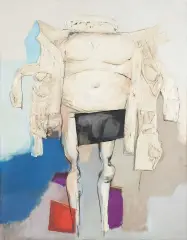 Tadeusz Kantor, Emballage VI, 1967 (Personnage emballé, Ambalaż ludzki), olej, ambalaż, płótno