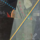 Obraz z dnia 10.02.1980 by Włodzimierz Jan Zakrzewski, 1980, olej, kredka, płótno, sold Oct 2025