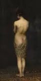 Pantaleon Szyndler, Dziewczyna w kąpieli, ok. 1885 (Ewa, Dziewica w kąpieli), olej, płótno