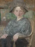 Olga Boznańska, Portret Henryki Marii Kurnatowskiej, 1913, olej, tektura