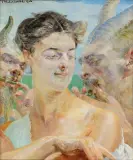 Jacek Malczewski, Muza i fauny, 1916, olej, deska