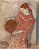 Mela Muter, Dziewczyna z dzbankiem, 1913 / Akt kobiecy (obraz dwustronny), olej, płótno