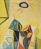 Stanisław Fijałkowski, Bez tytułu, 1956, olej, płyta pilśniowa