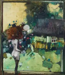 Jerzy Duda-Gracz, Rozpusta o zmierzchu, 1991, olej, płyta