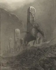 Bez tytułu by Zdzisław Beksiński, 1973, ołówek, kredka, tektura, sold Dec 2025