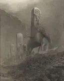 Bez tytułu by Zdzisław Beksiński, 1973, ołówek, kredka, tektura, sold Dec 2025