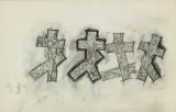 Marek Chlanda, Four figures, 1986, ołówek, węgiel, papier