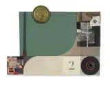 Natalia Brandt, z cyklu Spóźnione rozmowy z Kurtem Schwittersem, 2012, technika mieszana oraz reprodukcja obrazu Merz B Kurta Schwittersa z 1922 na płycie PCV