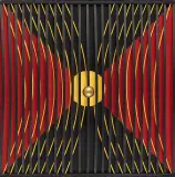 Jan Ziemski, z cyklu Interferencje, 1975, technika własna, akryl, płyta