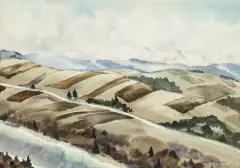 Rafał Malczewski, Pejzaż tatrzański, akwarela, papier