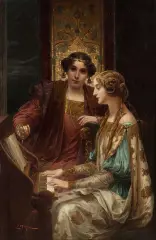 Eugene Ansen-Hofmann, Lekcja muzyki, 1 poł. XX w., olej, płótno
