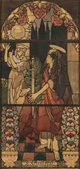 Józef Mehoffer, Św. Sabina, 1908 (Karton do witraża kaplicy zamkowej w Chenaleyres), akwarela, karton