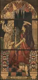 Józef Mehoffer, Św. Sabina, 1908 (Karton do witraża kaplicy zamkowej w Chenaleyres), akwarela, karton