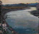 Jan Stanisławski, Zakole Wisły, 1900-1905, olej, tektura