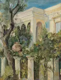 Adam Styka, Widok na Willę Certosella na Capri, olej, płótno
