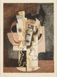 Louis Marcoussis, Stół, 1930 (La Table), akwaforta kolorowa, papier czerpany