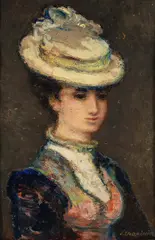 Stanisław Eleszkiewicz, Portret kobiecy, olej, deska
