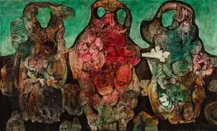 Alfred Lenica, Zastrzyki domięśniowe, 1962, olej, płótno