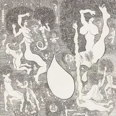 Jan Dobkowski, Wydarzenia kosmiczne, 1976, tusz, płótno