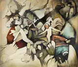 Ewa Juszkiewicz, Bez tytułu (według Wassilego Kandinskiego), 2015, olej, płótno