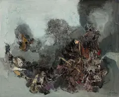 Tadeusz Kantor, Informel 12, 1961, olej, płótno