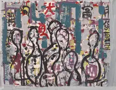 Ian Fairweather, Chinatown (1962), 1962, synthetic polymer paint and gouache on cardboard on composition board