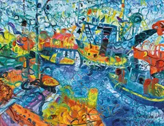 Harbour Trust, Williamstown 1967-1968 by John Perceval, 1967-1968, oil on canvas, sold May 2017