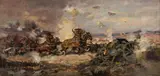 Harold Septimus Power, First Australian Division Artillery Going Into the Third Battle of Ypres (1919), 1919, oil on canvas