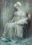 (Seated Woman) by William Dobell, oil on composition board, sold May 2017