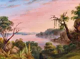 George Edwards Peacock, Port Jackson, N.S.W. looking South from near Middle Head past St George's Head 1847, 1847, oil on board