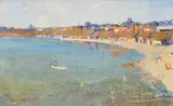 William Dunn Knox, Fisherman's Beach, Mornington, oil on board