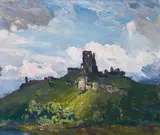 Corfe Castle (1909) by Arthur Streeton, 1909, oil on canvas, sold May 2017