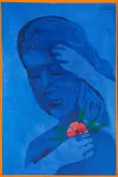 (Girl with Flower) by Charles Blackman, oil on paper on board, sold May 2017