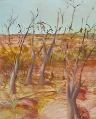 Withered Trees (1952) by Sidney Nolan, 1952, oil and enamel paint on composition board, sold May 2017