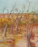 Withered Trees (1952) by Sidney Nolan, 1952, oil and enamel paint on composition board, sold May 2017