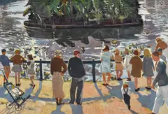 Herbert Badham, Botanical Gardens, Sydney (circa 1936), 1936, (Portrait and Sydney Harbour) (circa 1942) oil on canvas 90 x 60 cm