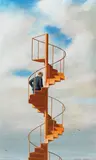Jeffrey Smart, Study for Jacob Descending (1979), 1979, synthetic polymer paint on canvas on composition board