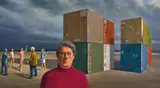 Jeffrey Smart, The Two-Up Game (Portrait of Ermes de Zan) (2006), 2006, oil on canvas