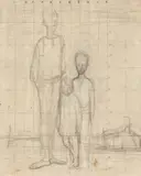 Russell Drysdale, Study of a Man and Two Children 1944